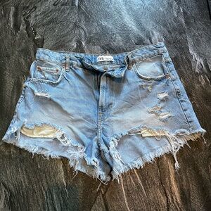 Zara High Waist Jean Shorts